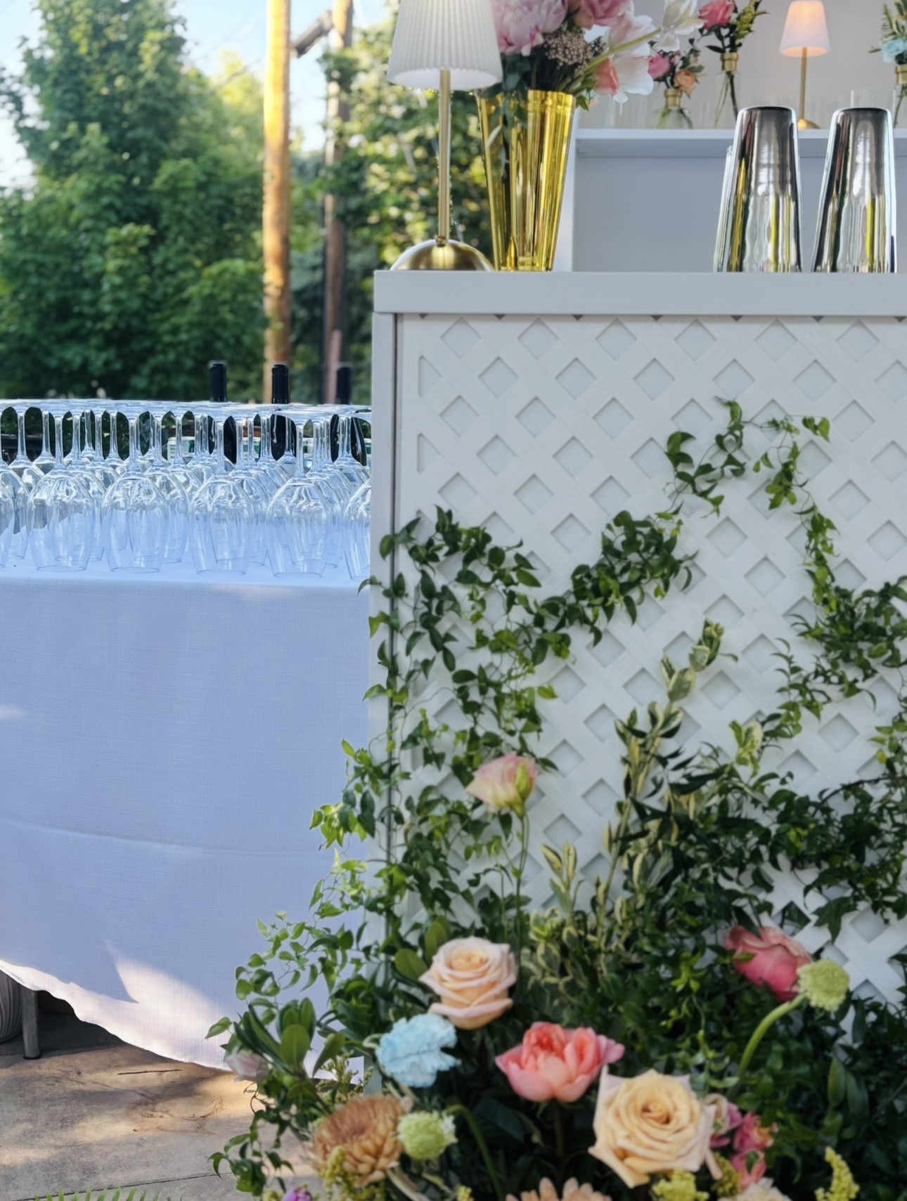 Proof & Proper mobile bar at an outdoor garden event